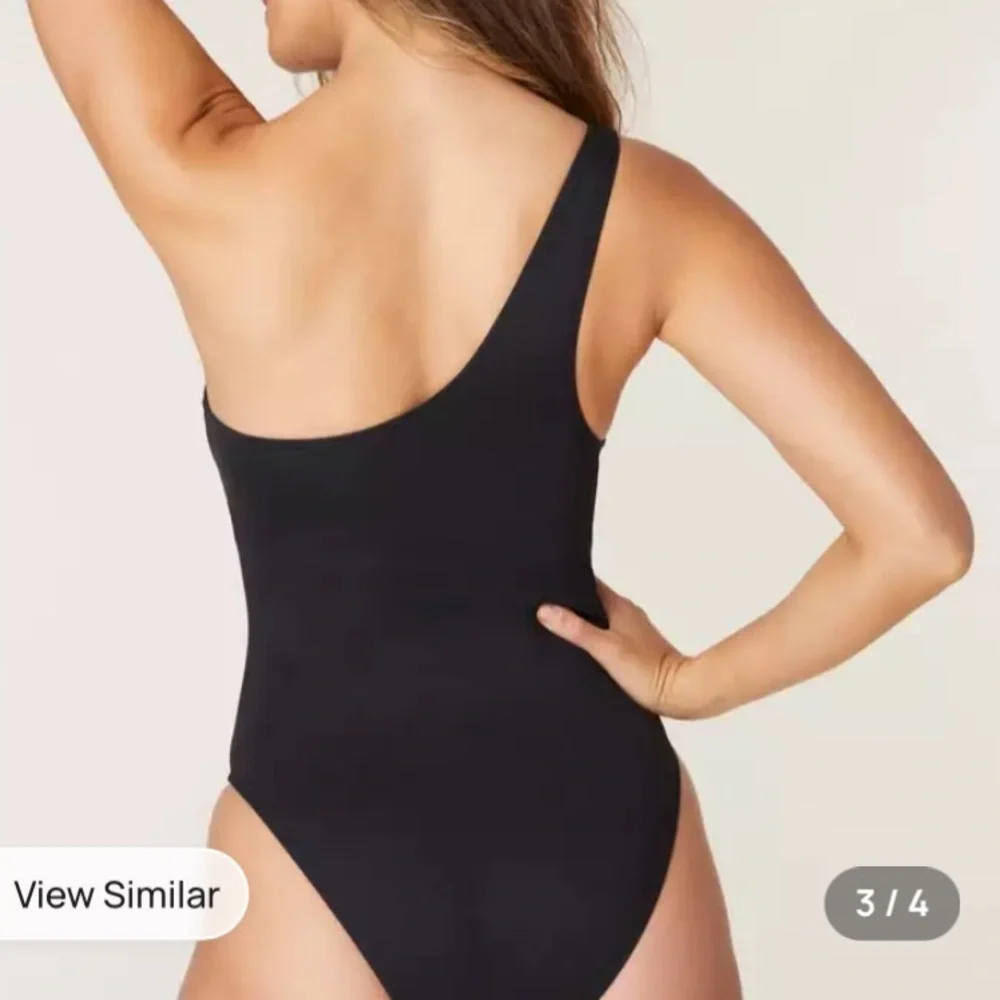 NWT Andie Swim The Nantucket UPF 50 Black One-Shoulder Swimsuit Womens Size XS - Picture 2 of 10